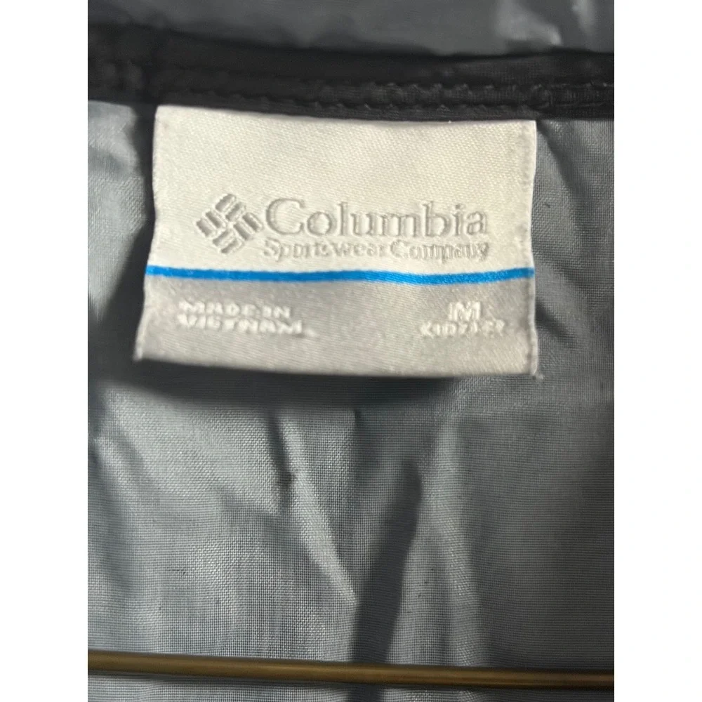 Columbia Boys Black Lightweight Hooded Windbreaker Jacket Size Medium 10-12